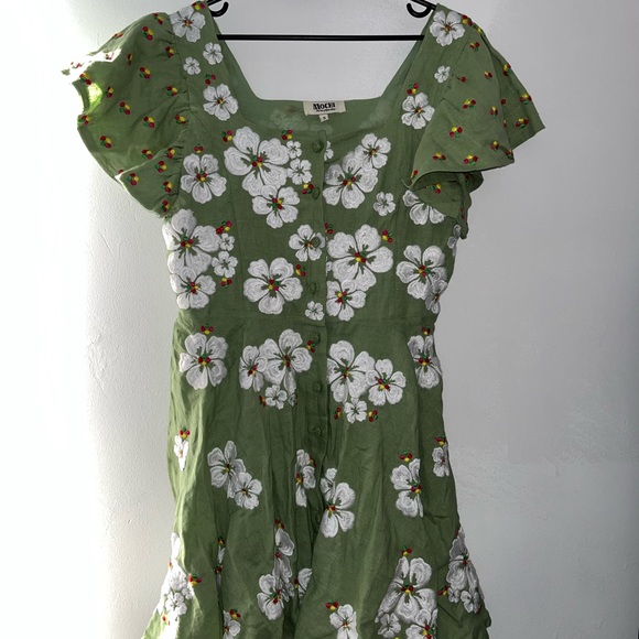 ALL THINGS MOCHI KAY DRESS GREEN FLORAL Size Small - Picture 7 of 14